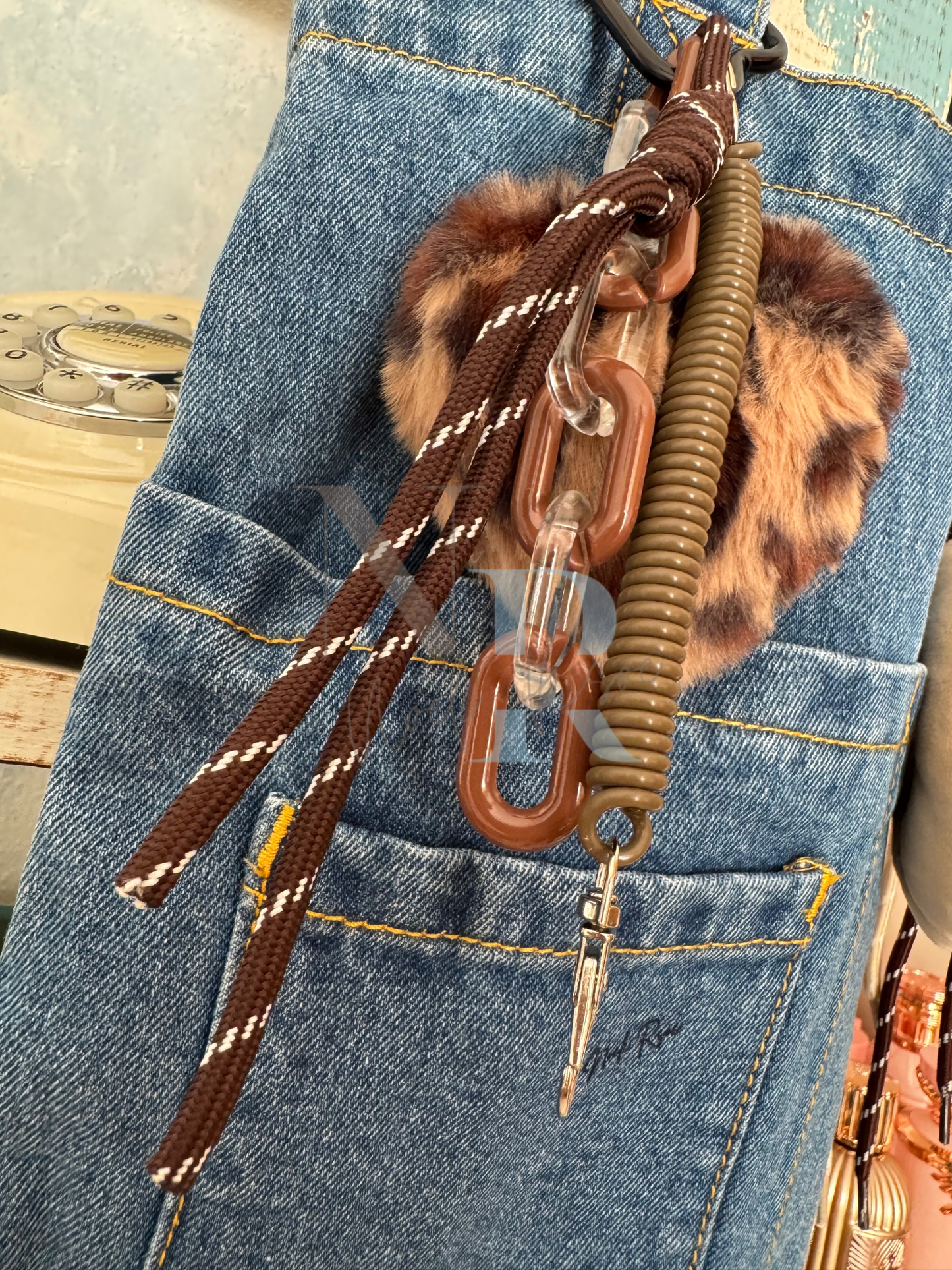 Grigri de Bolso y Llavero Corazón Leopardo