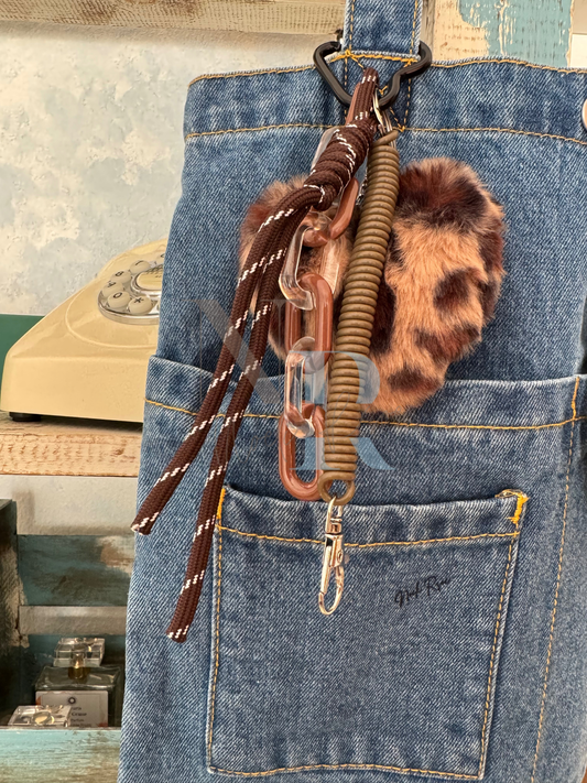 Grigri de Bolso y Llavero Corazón Leopardo